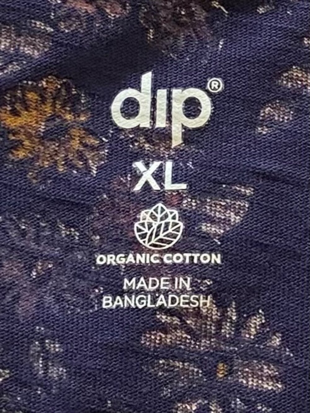 Dip Women's XL Navy Tee Top Boho Floral Organic Cotton Short-Sleeve Cottagecore - Picture 3 of 10